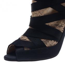 Pre Owned Christian Louboutin Black Petit Fee Ankle Boots Size 38