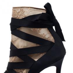 Pre Owned Christian Louboutin Black Petit Fee Ankle Boots Size 38