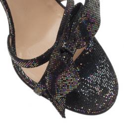 مملوكة مسبقًا Christian Louboutin Black Grusanda Glitter Bow Sandals Size 40