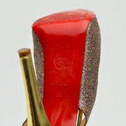 Pre Owned Christian Louboutin 'N°Prive' 120mm Peep Toe Platform Sling Back Sandals Size 36