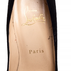 Pre Owned Christian Louboutin Black Suede So Kate Pointed Toe Pumps Size 36.5