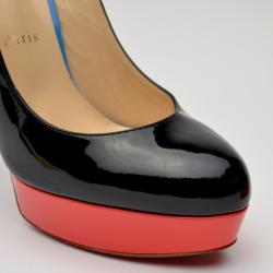 Pre Owned Christian Louboutin Lady Peep Sling Colorblock Platform Pumps Size 39