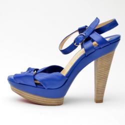 مملوكة مسبقًا Christian Louboutin Blue Leather Talitha 130 Sandals Size 39