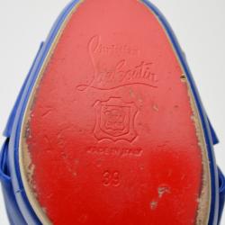 مملوكة مسبقًا Christian Louboutin Blue Leather Talitha 130 Sandals Size 39