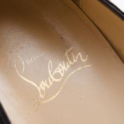 Pre Owned Christian Louboutin Black Altadama Python Peep Toe Pumps Size 38