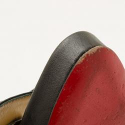 Pre Owned Christian Louboutin Black Leather Sandals Size 37.5 