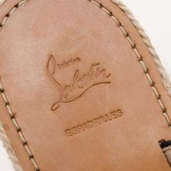 Pre Owned Christian Louboutin Striped Hola Nina Flat Sandals Size 40