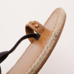 Pre Owned Christian Louboutin Striped Hola Nina Flat Sandals Size 40