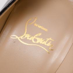 Pre Owned Christian Louboutin Black Patent Daffodile 160mm Pumps Size 37
