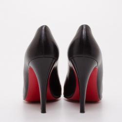 Pre Owned Christian Louboutin Black and Red Love Pumps Size 36.5