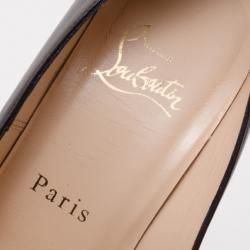 Pre Owned Christian Louboutin Black and Red Love Pumps Size 36.5