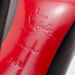 Pre Owned Christian Louboutin Black and Red Love Pumps Size 36.5