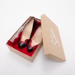 Pre Owned Christian Louboutin Black and Red Love Pumps Size 36.5