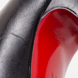 Pre Owned Christian Louboutin Black and Red Love Pumps Size 36.5