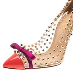 Pre Owned حذاء كعب عالي كريستيان لوبوتان بيله إيه بوله بفيونكة مرصع PVC مقاس 38.5