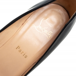 Pre Owned حذاء كعب عالى كريستيان لوبوتان بيغال جلد لامع أسود مقاس 37.5