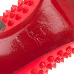 مملوكة مسبقًا حذاء كريستيان لوبوتان نيون أحمر لامع بيغال سبايكس مقاس 38