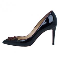 مملوكة مسبقًا Christian Louboutin Black Leather Pony Hair Lady Pesch Pumps Size 38