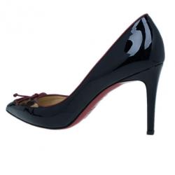 مملوكة مسبقًا Christian Louboutin Black Leather Pony Hair Lady Pesch Pumps Size 38