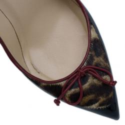 مملوكة مسبقًا Christian Louboutin Black Leather Pony Hair Lady Pesch Pumps Size 38