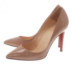 مملوكة مسبقًا حذاء كريستيان لوبوتان بيجال جلد نود لامع مقاس 36.5