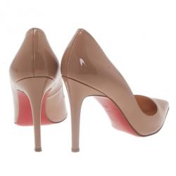 مملوكة مسبقًا حذاء كريستيان لوبوتان بيجال جلد نود لامع مقاس 36.5