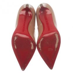 مملوكة مسبقًا حذاء كريستيان لوبوتان بيجال جلد نود لامع مقاس 36.5