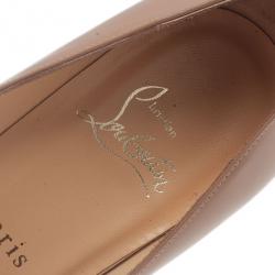 مملوكة مسبقًا حذاء كريستيان لوبوتان بيجال جلد نود لامع مقاس 36.5