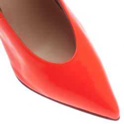 Pre Owned Christian Louboutin Orange Patent Lola Pumps Size 36.5