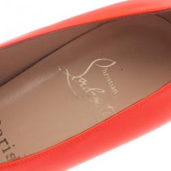 Pre Owned Christian Louboutin Orange Patent Lola Pumps Size 36.5