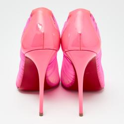 Pre Owned Christian Louboutin Pink Follie Draperia Chiffon Pointed Toe Pumps Size 36.5