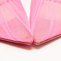 Pre Owned Christian Louboutin Pink Follie Draperia Chiffon Pointed Toe Pumps Size 36.5