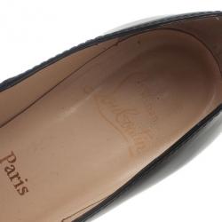مملوكة مسبقًا Christian Louboutin Black Patent Bruges Cork Platform Pumps Size 37.5