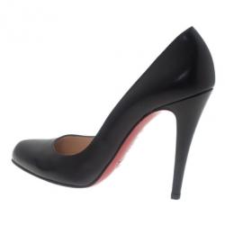 Pre Owned Christian Louboutin Black Leather Decollete Pumps Size 38