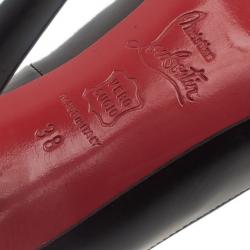 Pre Owned Christian Louboutin Black Leather Decollete Pumps Size 38