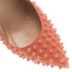 Pre Owned Christian Louboutin Peach Pigalle Spikes Pumps Size 42