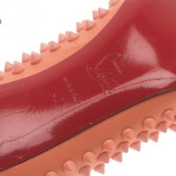 Pre Owned Christian Louboutin Peach Pigalle Spikes Pumps Size 42