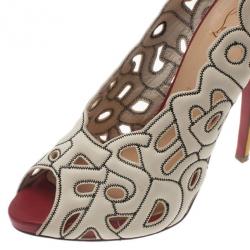 Pre Owned حذاء كريستيان لوبوتان ثلاثي اللون موديل تيل مي مقاس 40.5