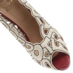 Pre Owned حذاء كريستيان لوبوتان ثلاثي اللون موديل تيل مي مقاس 40.5