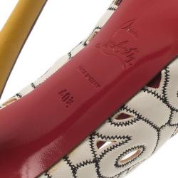 Pre Owned حذاء كريستيان لوبوتان ثلاثي اللون موديل تيل مي مقاس 40.5