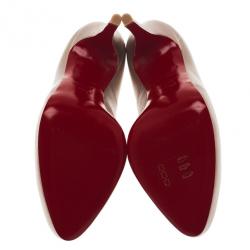 مملوكة مسبقًا حذاء كعب عالي كريستيان لوبوتان رولاندو جلد ميتاليك مقاس 38.5