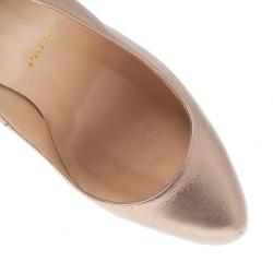 مملوكة مسبقًا حذاء كعب عالي كريستيان لوبوتان رولاندو جلد ميتاليك مقاس 38.5