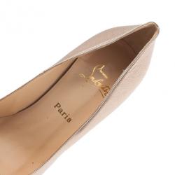 مملوكة مسبقًا حذاء كعب عالي كريستيان لوبوتان رولاندو جلد ميتاليك مقاس 38.5