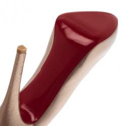 مملوكة مسبقًا حذاء كعب عالي كريستيان لوبوتان رولاندو جلد ميتاليك مقاس 38.5