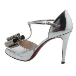 مملوكة مسبقًا صندل كريستيان لوبوتان أركيديسكو سير حرف T فضي مقاس 37