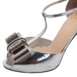 مملوكة مسبقًا صندل كريستيان لوبوتان أركيديسكو سير حرف T فضي مقاس 37