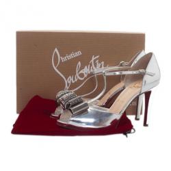 مملوكة مسبقًا صندل كريستيان لوبوتان أركيديسكو سير حرف T فضي مقاس 37