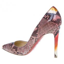 مملوكة مسبقًا Christian Louboutin Metallic Python Pesce Pigalle Pumps Size 38