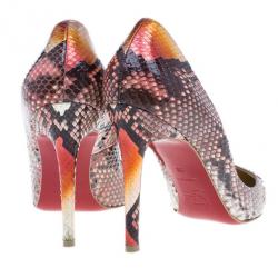 مملوكة مسبقًا Christian Louboutin Metallic Python Pesce Pigalle Pumps Size 38