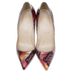 مملوكة مسبقًا Christian Louboutin Metallic Python Pesce Pigalle Pumps Size 38